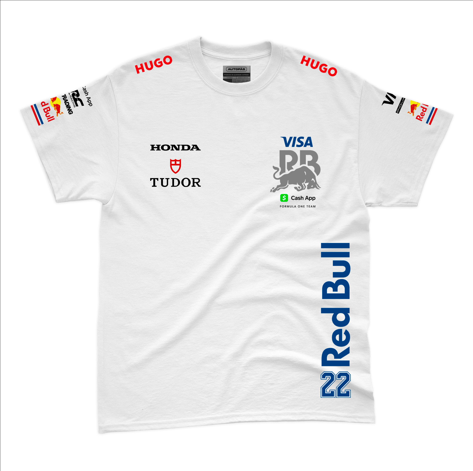 Camiseta Algodao Racing Bulls  Yuki Tsunoda Branco 2025