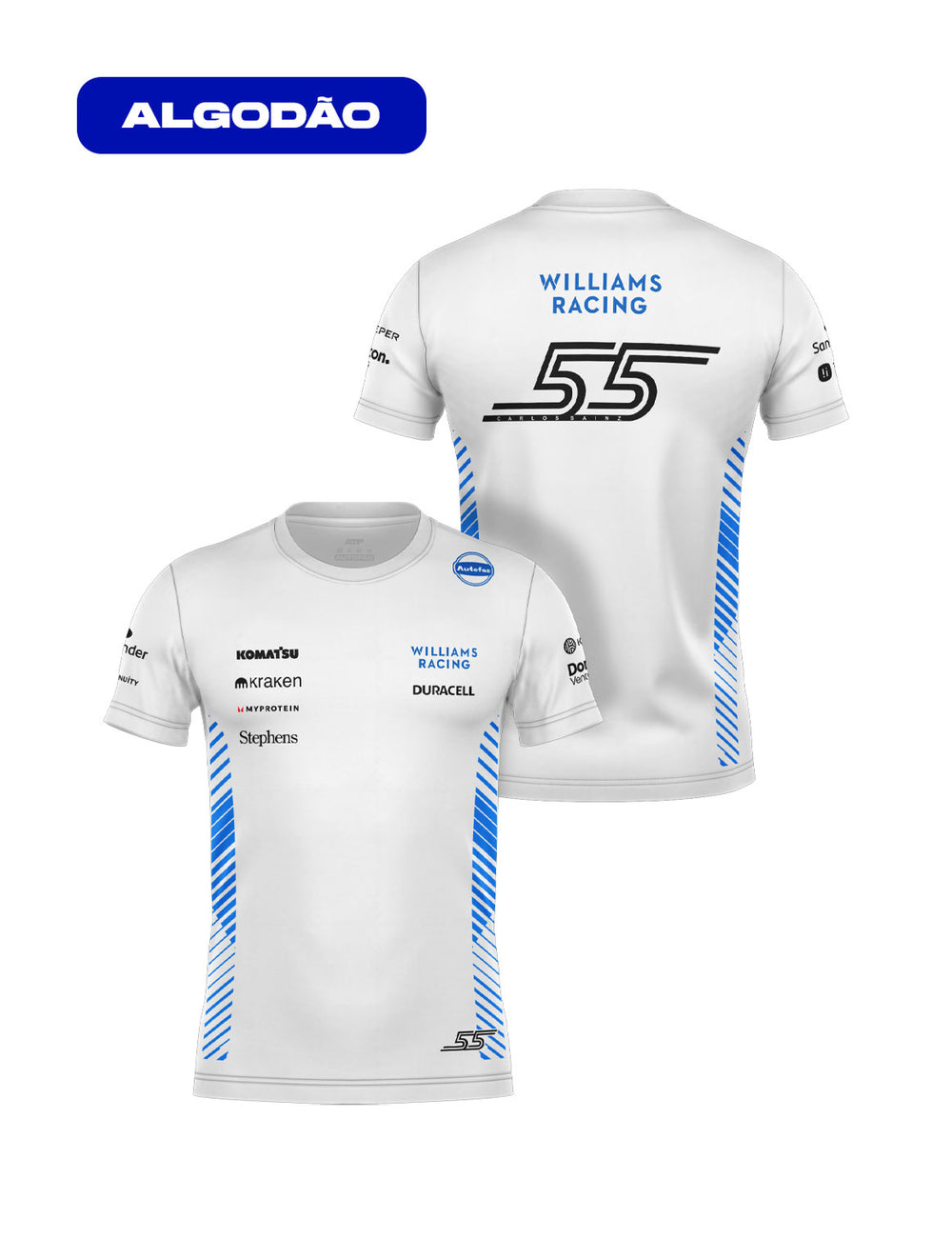 Camiseta Algodão Williams Carlos Sainz Branco 2025