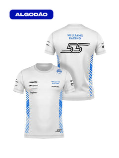 Camiseta Algodão Williams Carlos Sainz Branco 2025