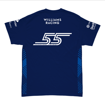 Camiseta Algodao Williams Carlos Sainz Azul Marinho 2025