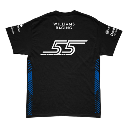 Camiseta Algodao Williams Carlos Sainz Preto 2025