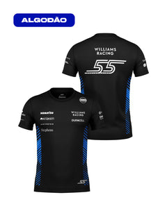 Camiseta Algodão Williams Carlos Sainz Preto 2025