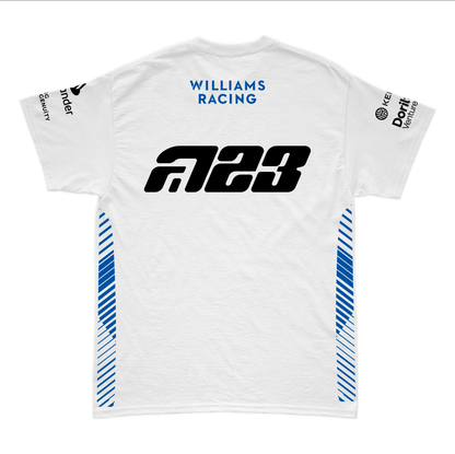 Camiseta Algodao Williams Alex Albon Branco 2025