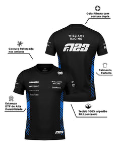 Camiseta Algodão Williams Alex Albon Preto 2025