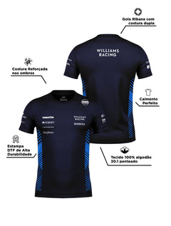 Camiseta Algodão Williams Equipe Azul Marinho 2025