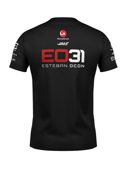 Camiseta Algodão Haas Esteban Ocon Preto 2025