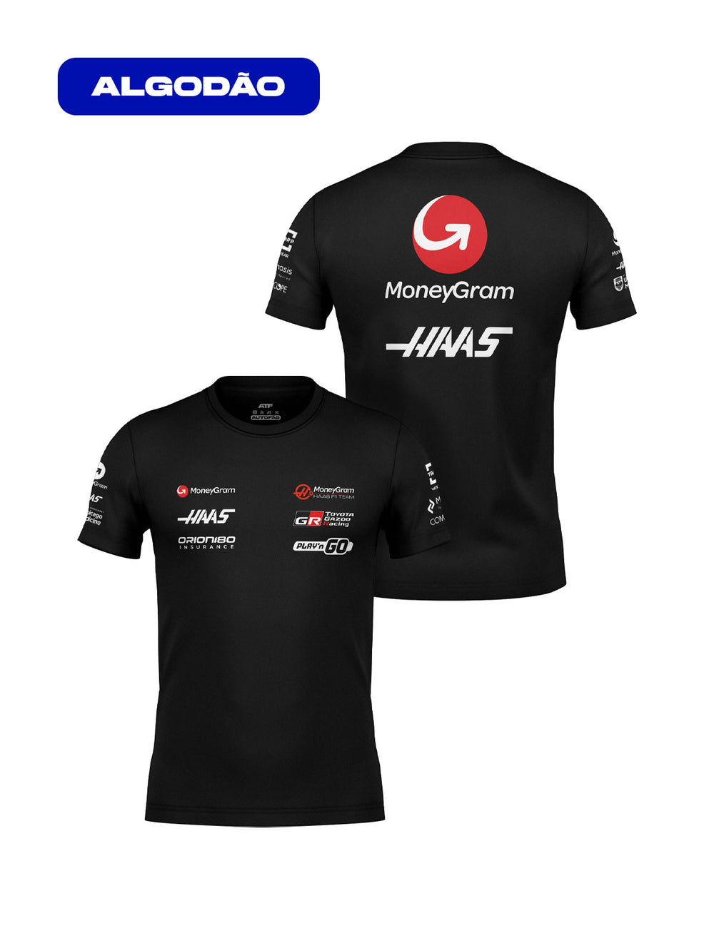 Camiseta Algodão Haas Equipe Preto 2025