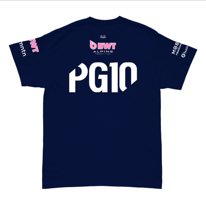 Camiseta Algodao Alpine Pierre Gasly Azul Marinho 2025