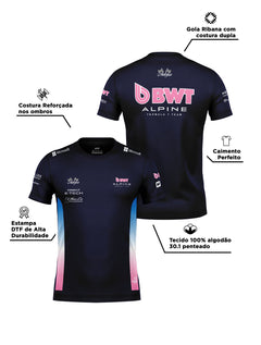 Camiseta Algodão Alpine Equipe Azul Marinho 2025