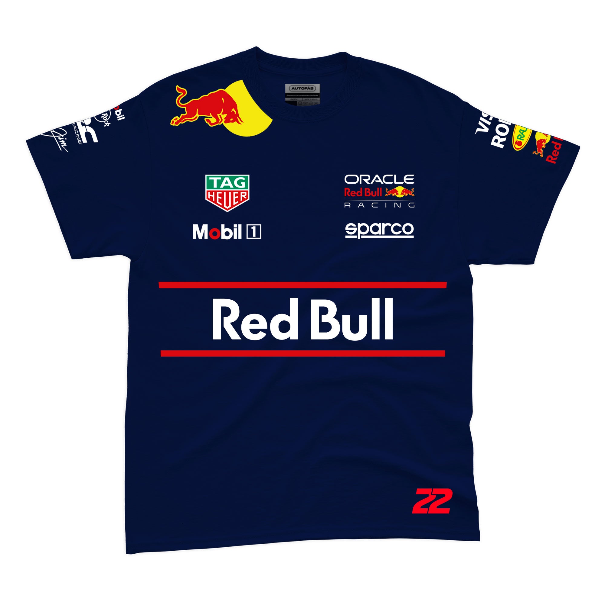 Camiseta Algodão Yuki Tsunoda Red Bull Equipe Azul Marinho 2025