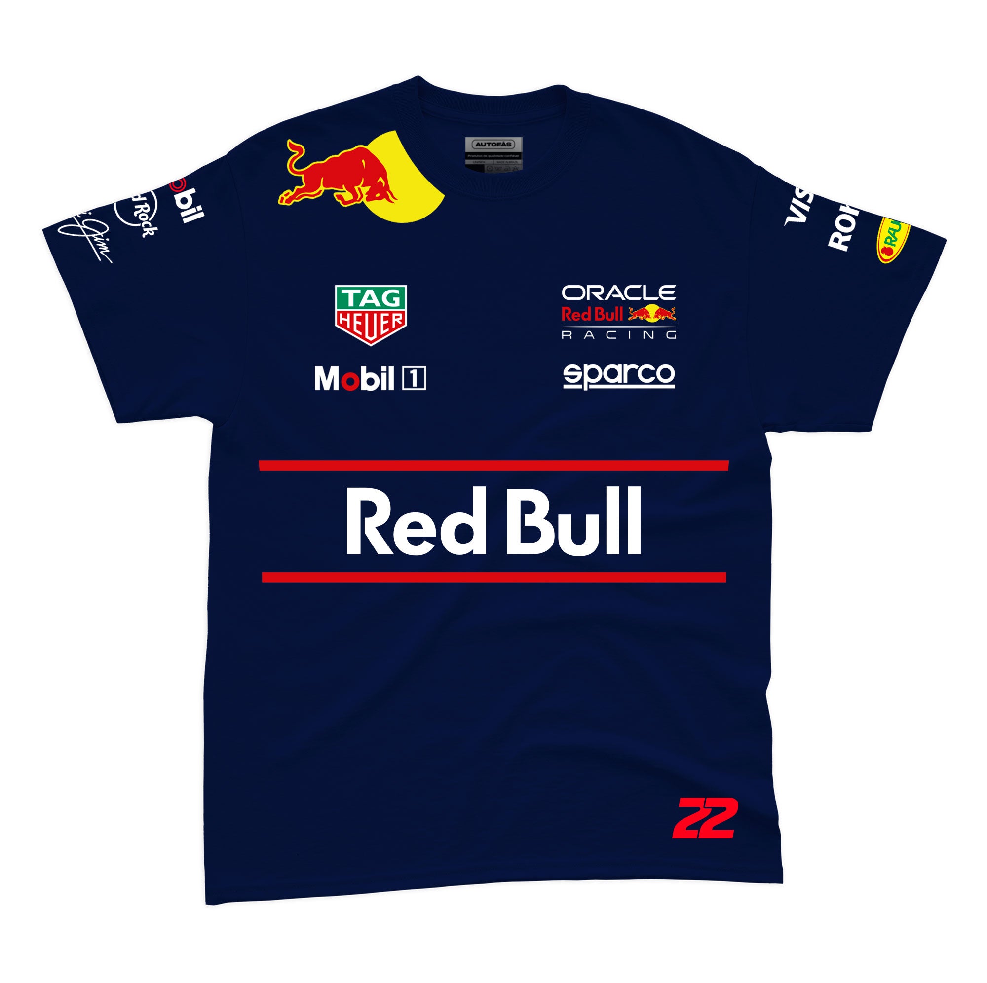 Camiseta Algodão Yuki Tsunoda Red Bull Equipe Azul Marinho 2025