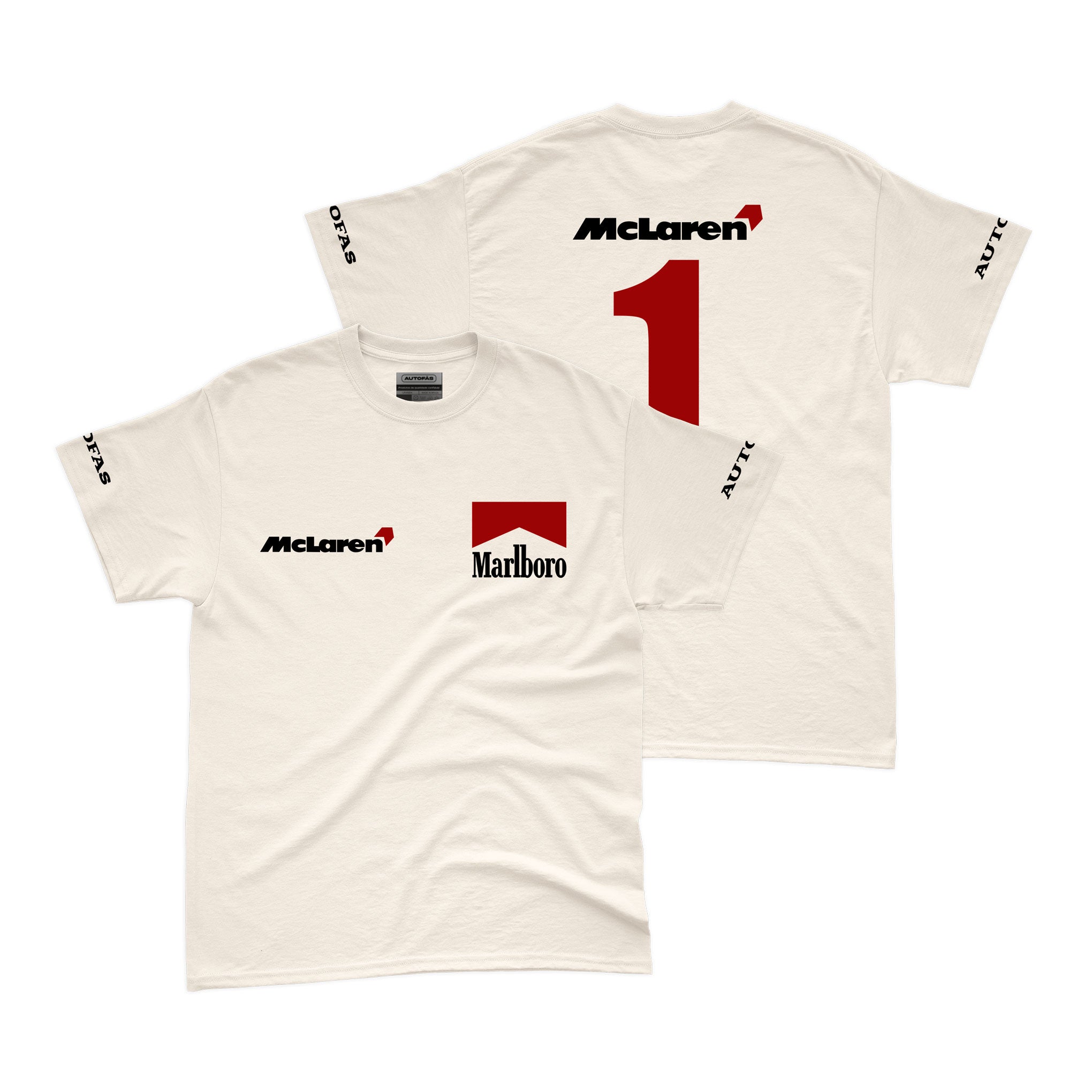 Camiseta Mclaren Marlboro Retrô anos 90 Off White