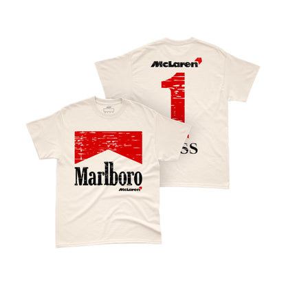Camiseta Algodão Mclaren Marlboro Vintage anos 90 Off White