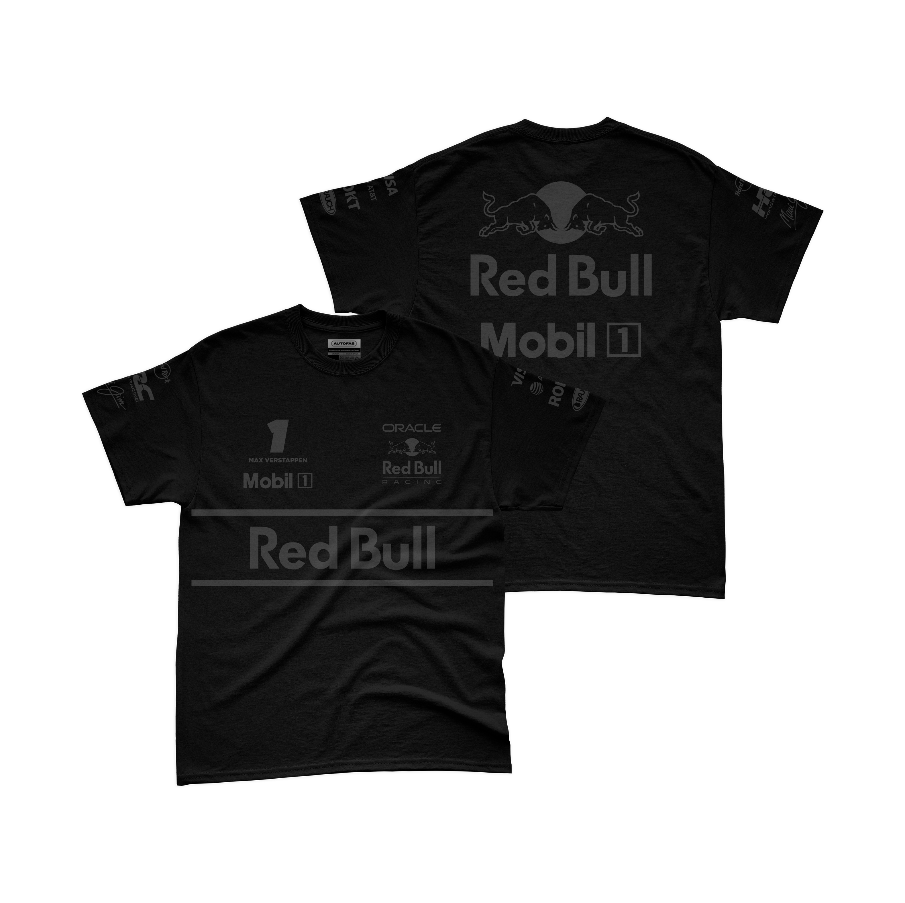 Camiseta Algodão Max Vertsappen Red Bull Edição All Black 2025