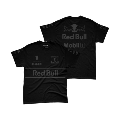 Camiseta Algodão Max Vertsappen Red Bull Edição All Black 2025