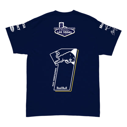 Camiseta Algodão Red Bull Verstappen Las Vegas 2025