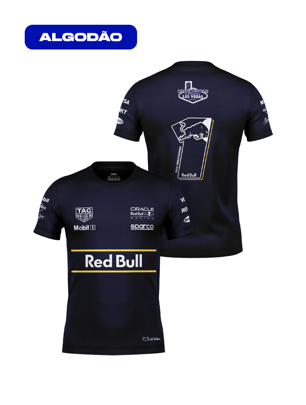 Camiseta Algodão Red Bull Verstappen Las Vegas 2025