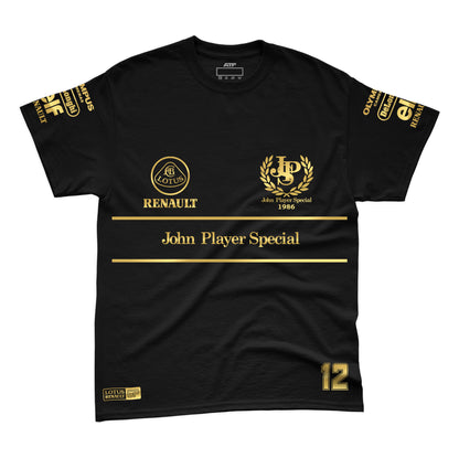 Camiseta Algodão Lotus John Player 80s Preto 2025
