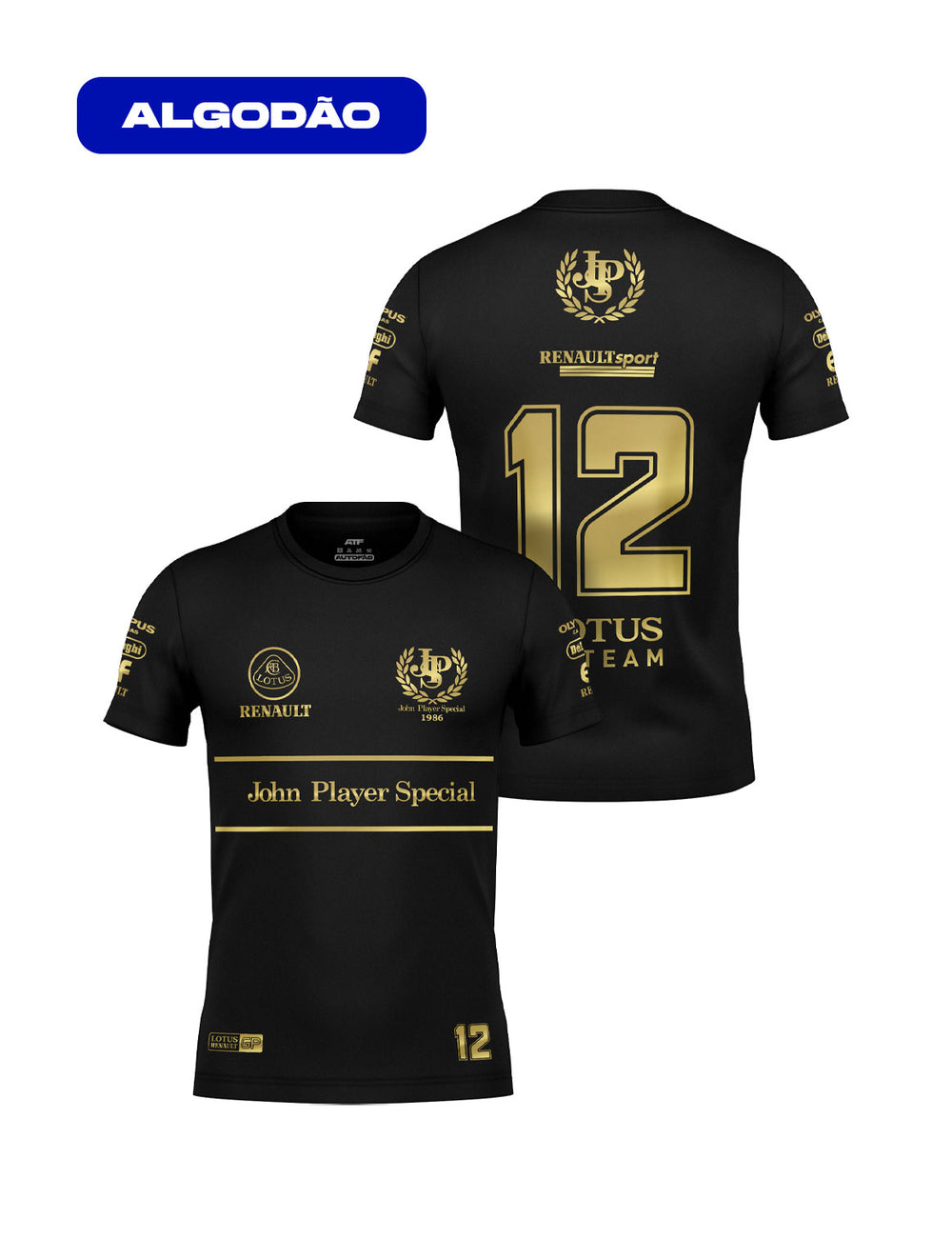 Camiseta Algodão Lotus John Player 80s Preto 2025