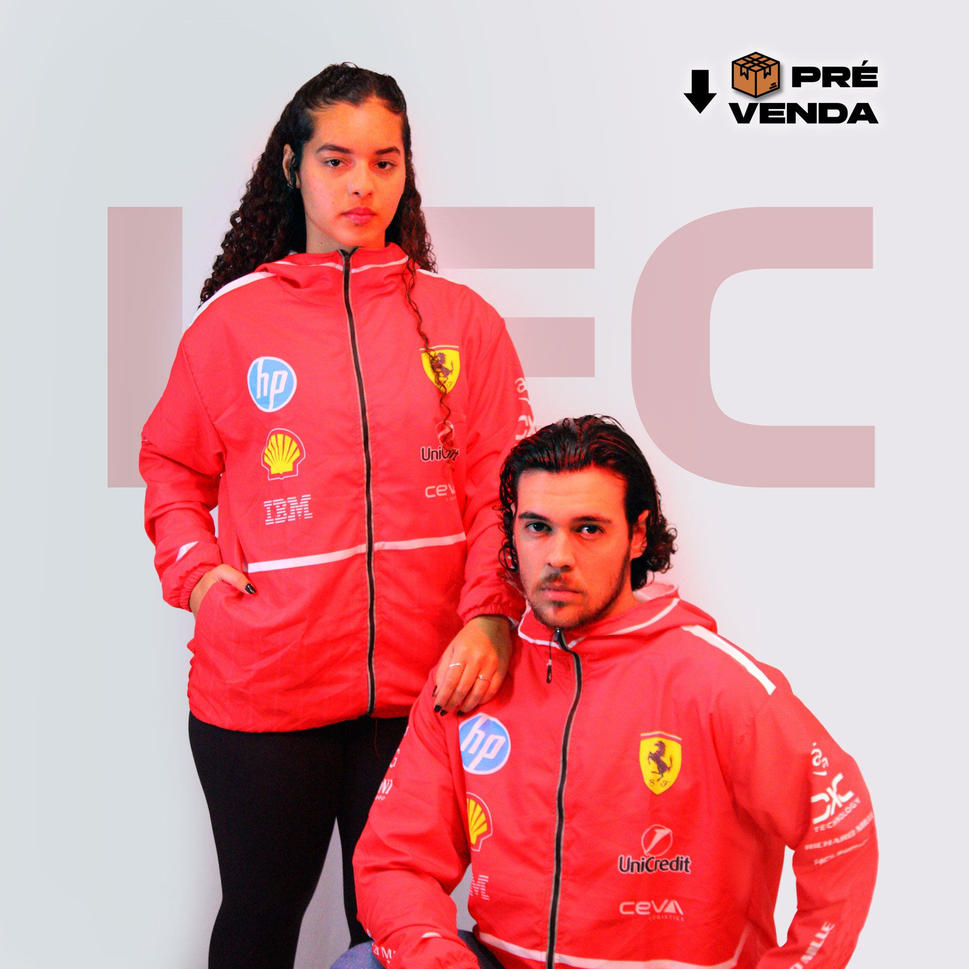 PRÉ VENDA - Jaqueta Corta Vento Charles Leclerc Ferrari 2025