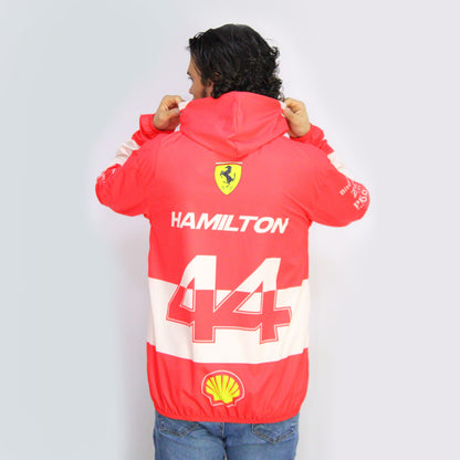PRÉ VENDA - Jaqueta Corta Vento Lewis Hamilton Ferrari Retrô Edition