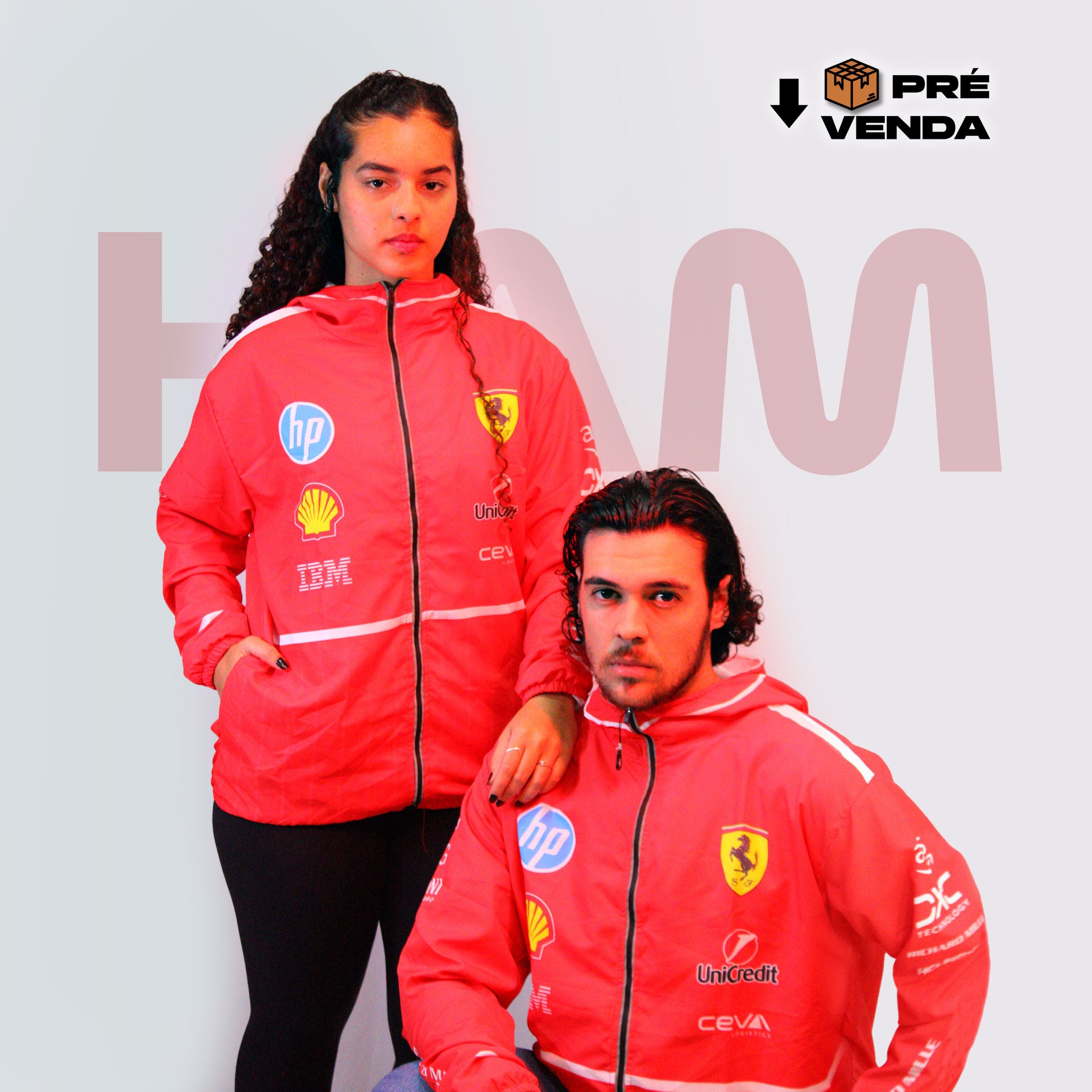 PRÉ VENDA - Jaqueta Corta Vento Lewis Hamilton Ferrari 2025