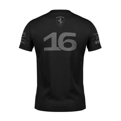 Camiseta DryFit Charles Leclerc Ferrari 2024 All Black SALDÃO FV