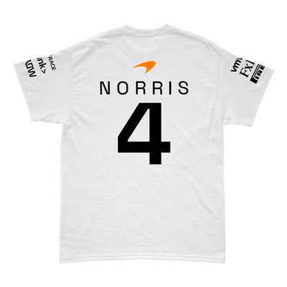 Camiseta Algodão Lando Norris Mclaren 2024 Branca