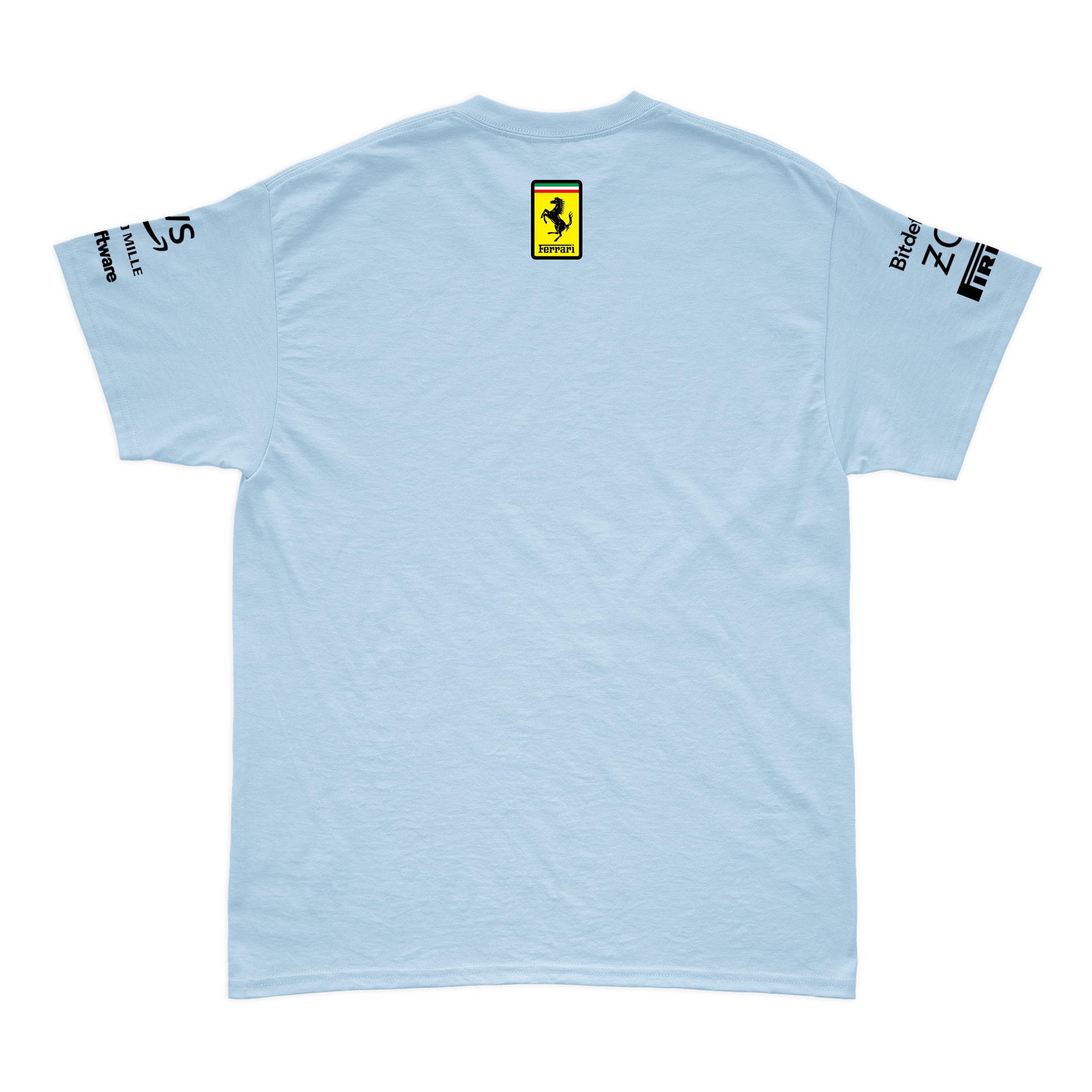 Camiseta Algodão Ferrari 2024 Azul Bebê