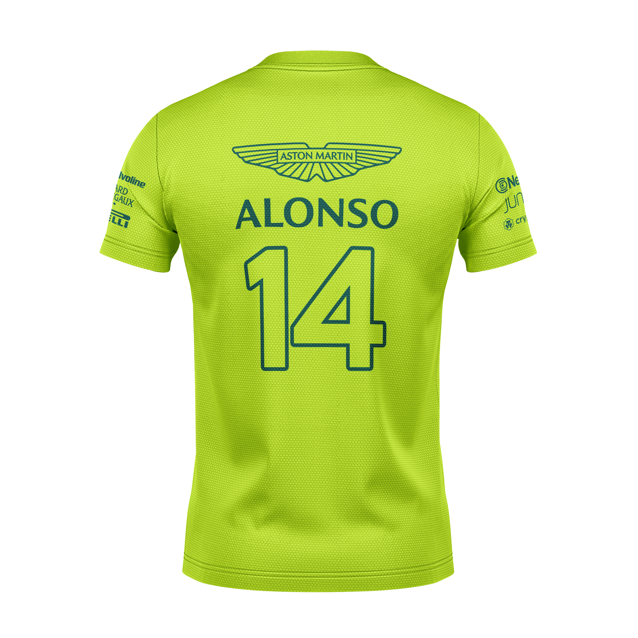 Camiseta DryFit Fernando Alonso Aston Martin 2024 Verde Neon