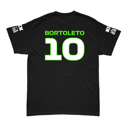 Camiseta Gabriel Bortoleto Stake Sauber 2024 Preta 100% Algodão