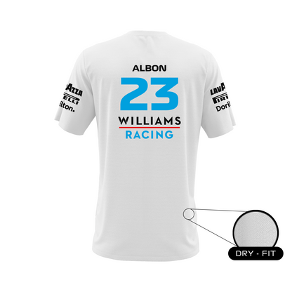 Camiseta DryFit Alex Albon Williams Racing 2023 Branca