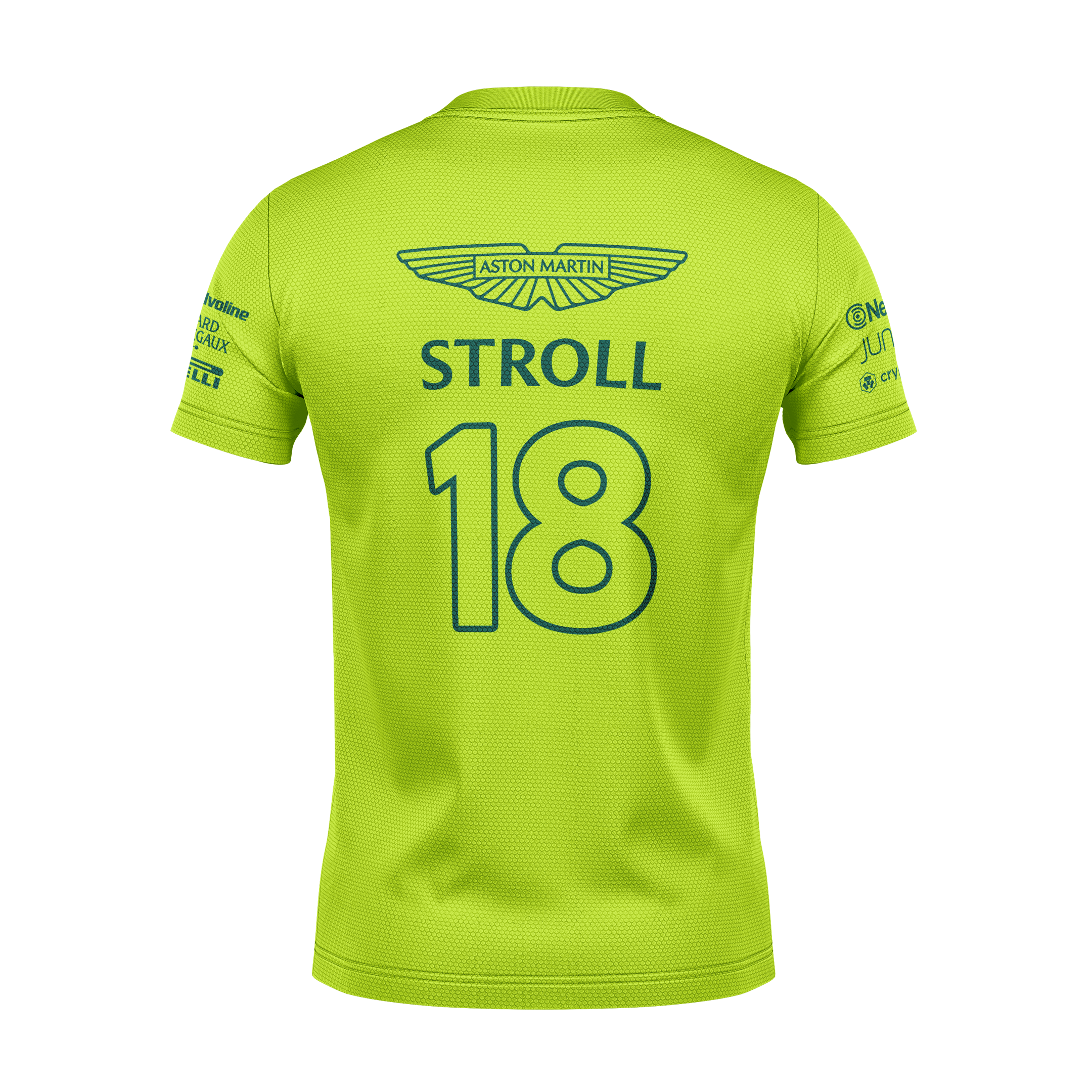 Camiseta DryFit Lance Stroll Aston Martin 2024 Verde Neon