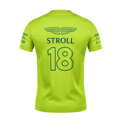 Camiseta DryFit Lance Stroll Aston Martin 2024 Verde Neon