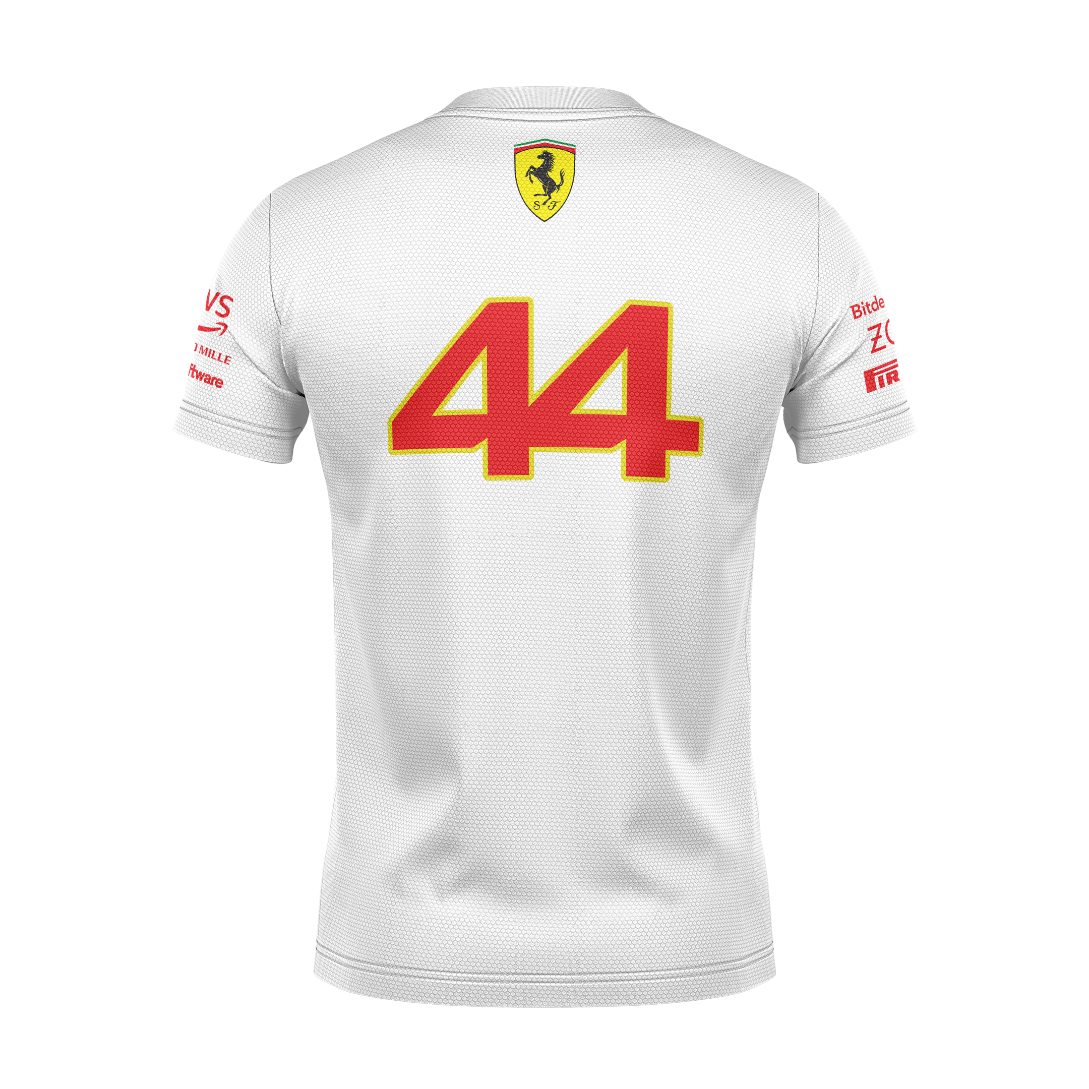 Camiseta DryFit Lewis Hamilton Scuderia Ferrari 2024 Branca