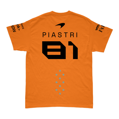 Camiseta Algodão Oscar Piastri McLaren 2024 Laranja