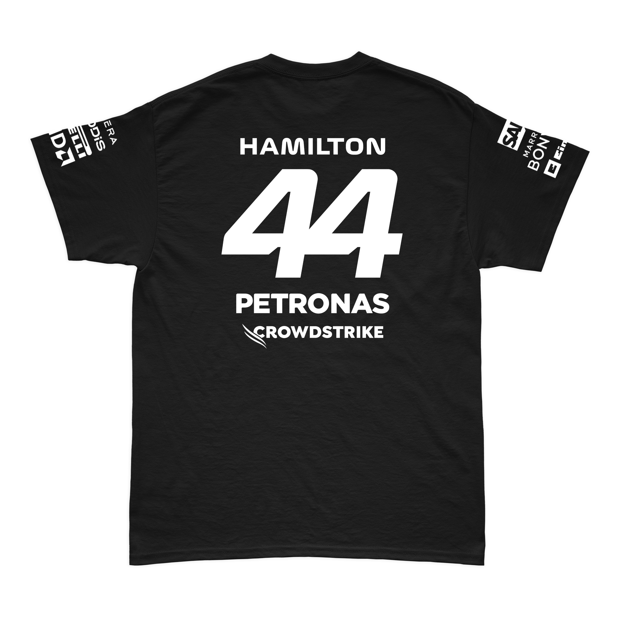 Camiseta Algodão Mercedes 2024 Preta Lewis Hamilton