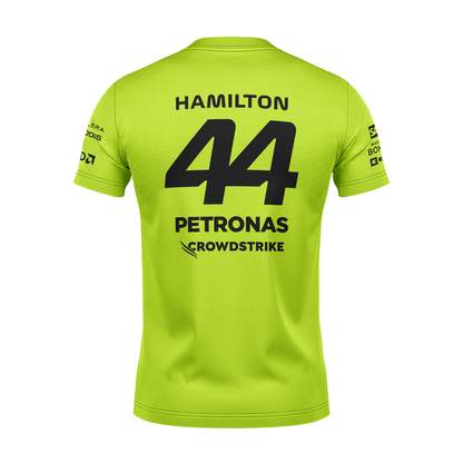 Camiseta DryFit Mercedes 2024 Verde Neon Lewis Hamilton