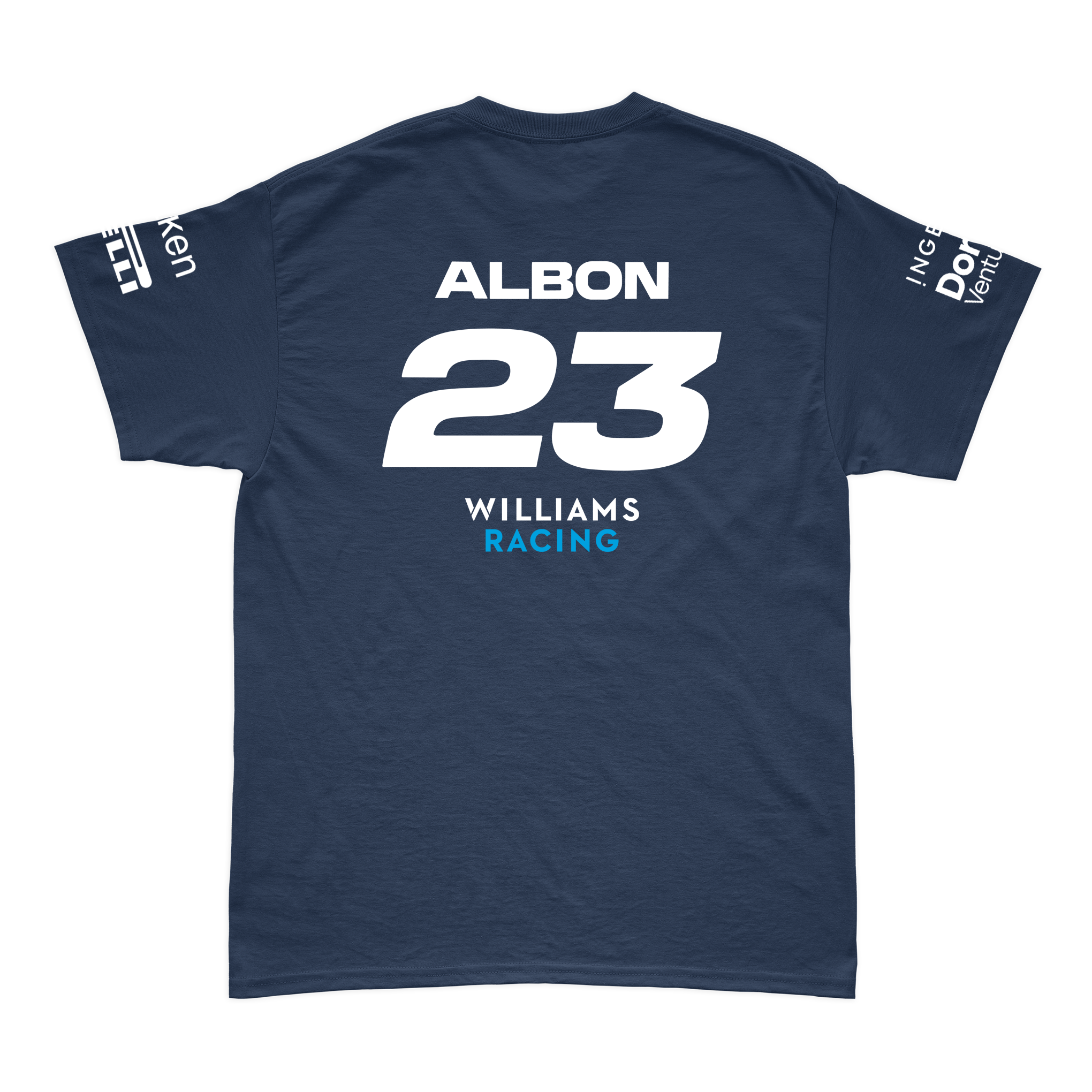 Camiseta Algodão Alex Albon Williams 2024 Azul Marinho