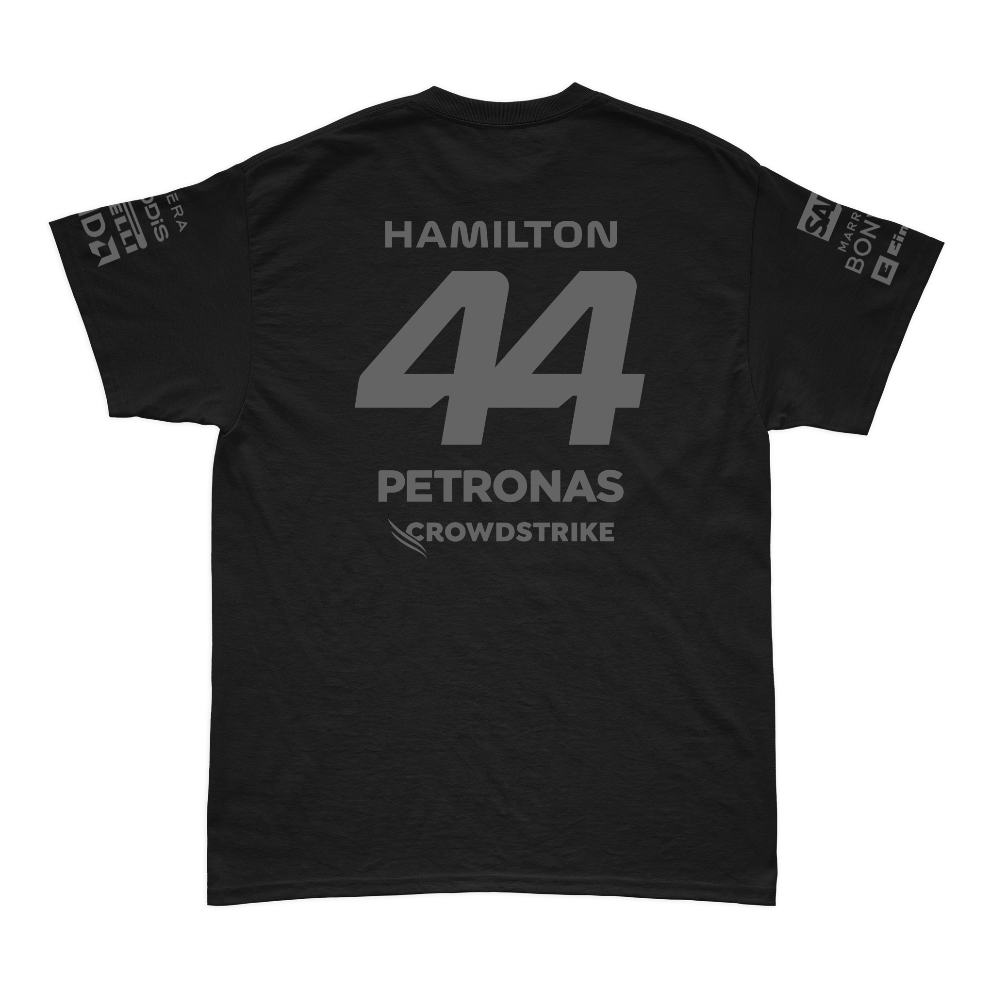 Camiseta Algodão Lewis Hamilton Mercedes 2024 All Black