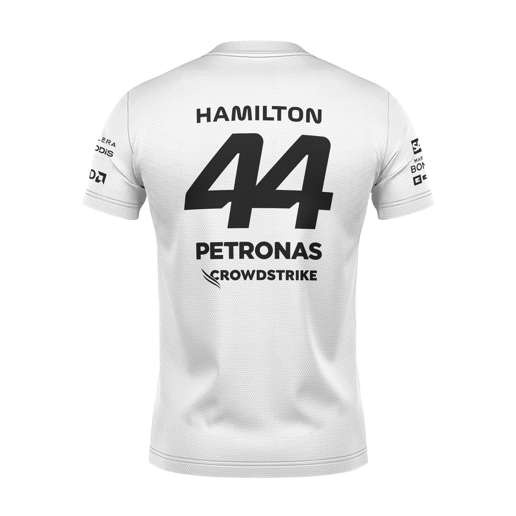 Camiseta DryFit Mercedes 2024 Branca Lewis Hamilton