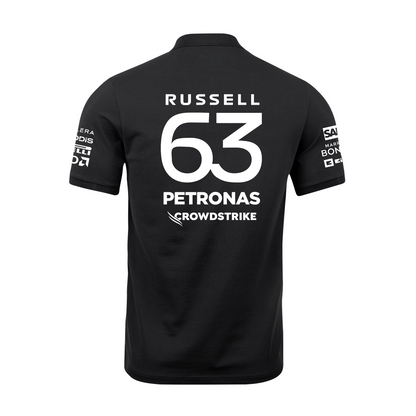 Camisa Polo George Russell Mercedes 2024 Preta