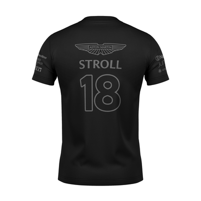 Camiseta DryFit Lance Stroll Aston Martin 2024 All Black