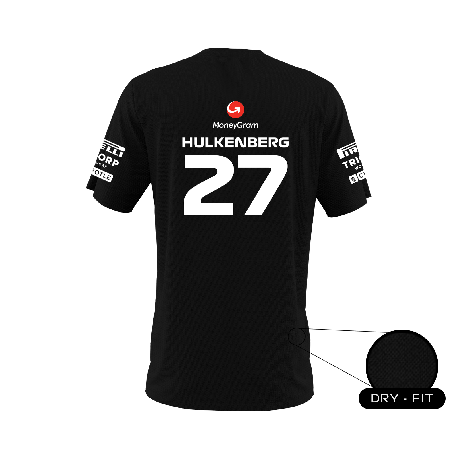 Camiseta DryFit Nico Hulkenberg Haas F1 2023 Preta