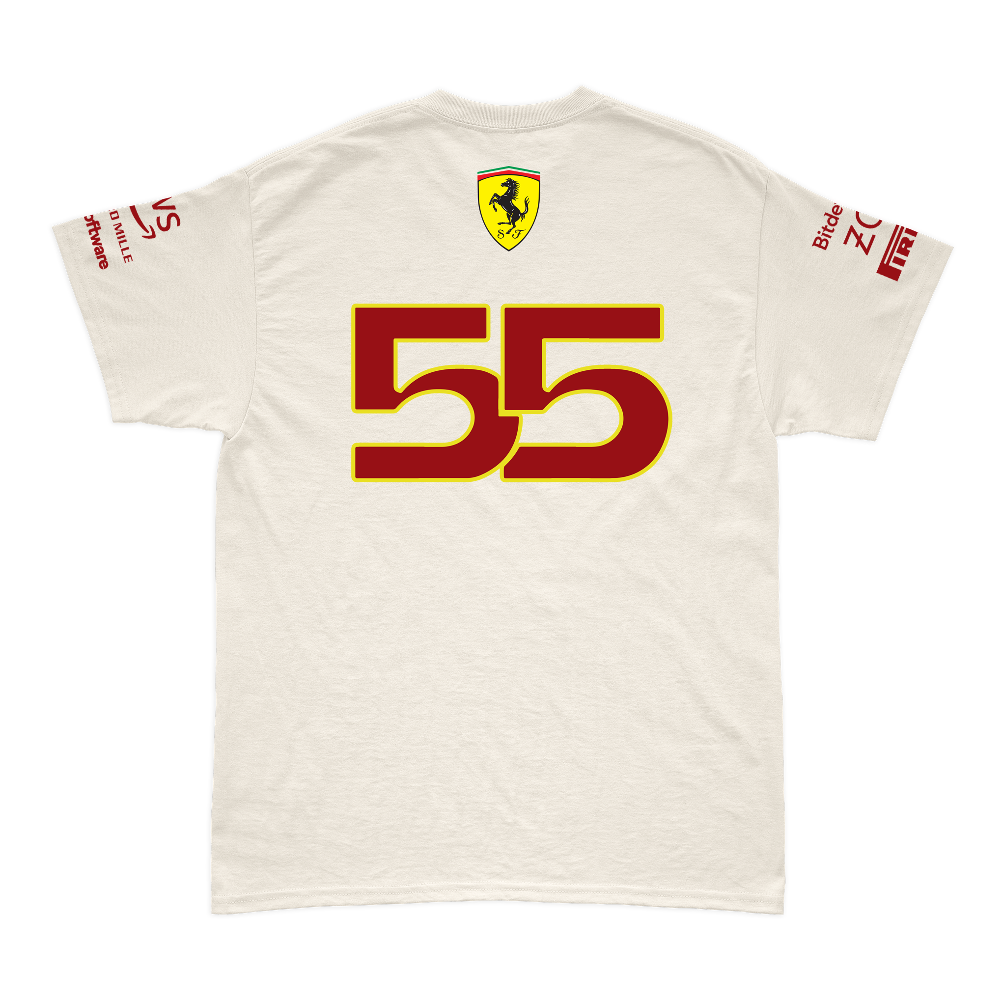 Camiseta Algodão Carlos Sainz Ferrari 2024 Off-White