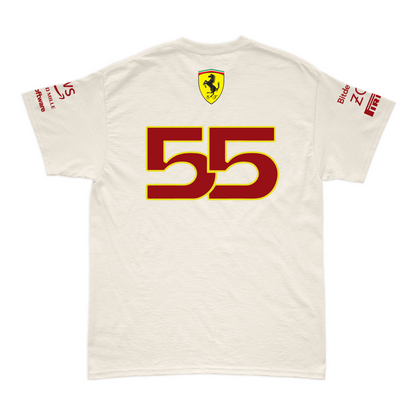 Camiseta Algodão Carlos Sainz Ferrari 2024 Off-White