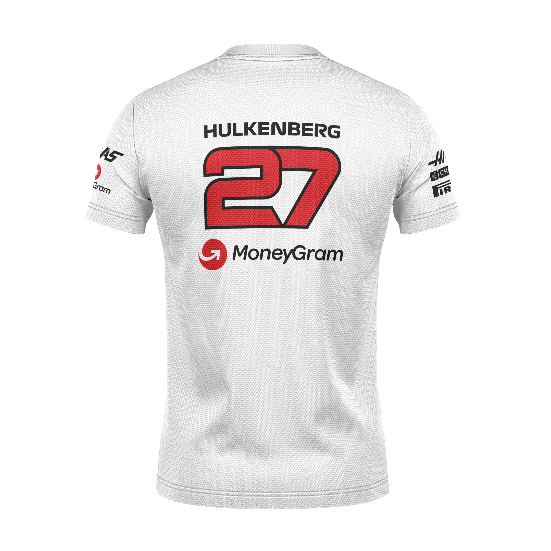 Camiseta DryFit Nico Hulkenberg Haas F1 2024 Branca