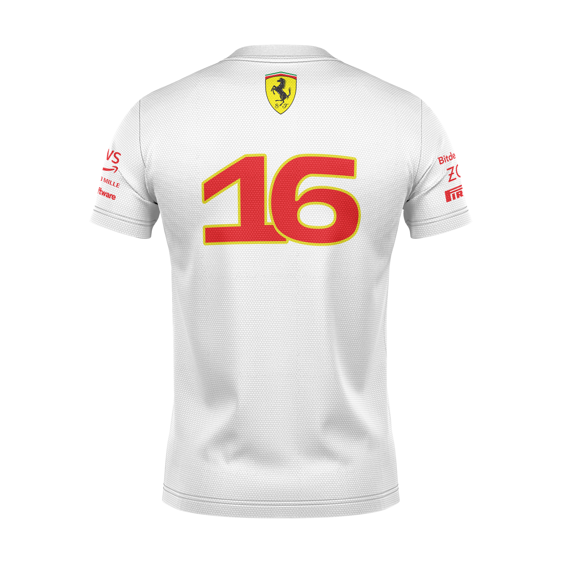 Camiseta DryFit Charles Leclerc Scuderia Ferrari 2024 Branca