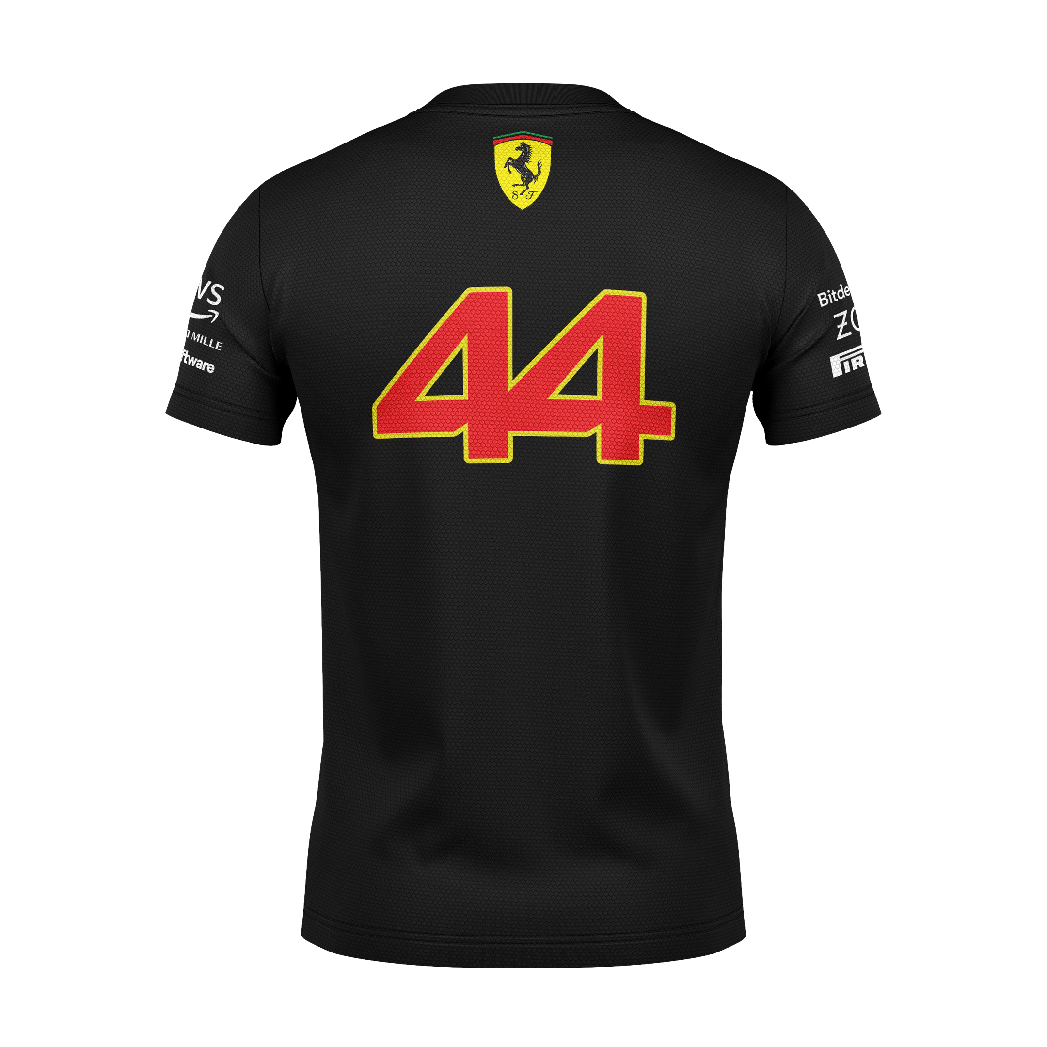 Camiseta DryFit Lewis Hamilton Scuderia Ferrari 2024 Preta