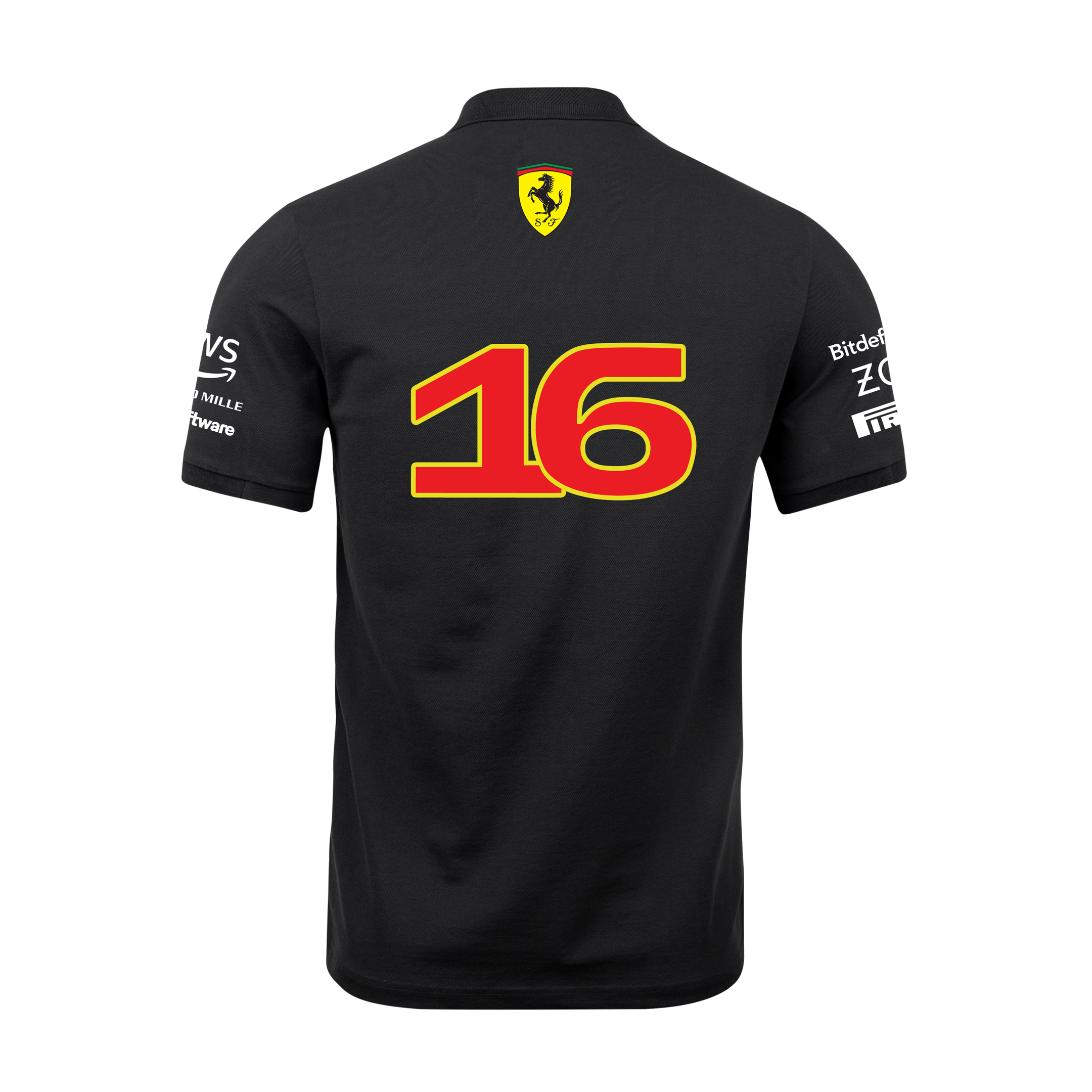 Camisa Polo Charles Leclerc Ferrari 2024 Preta SALDÃO FV